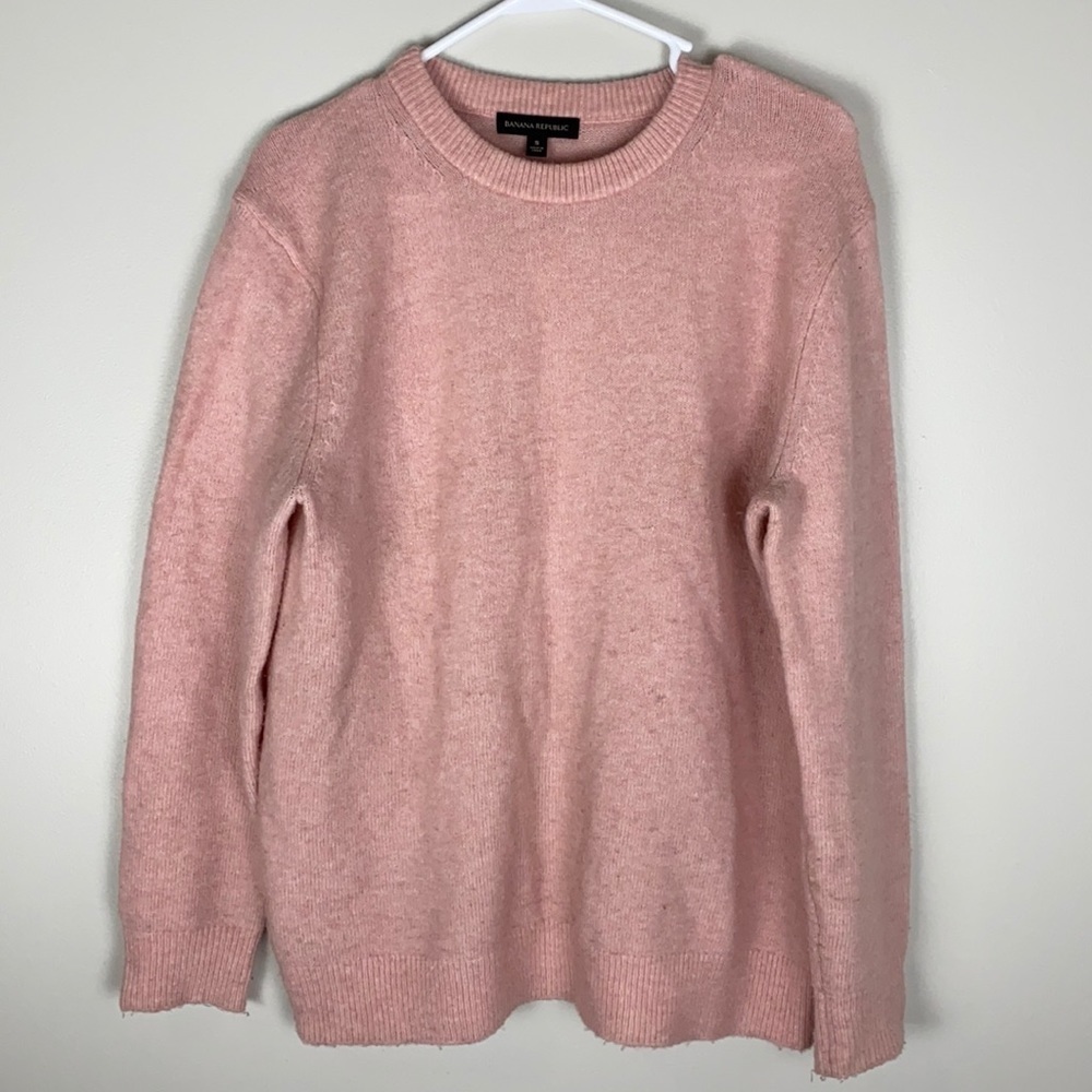Banana Republic Pink Blush Fluffy Crewneck Sweater Small
